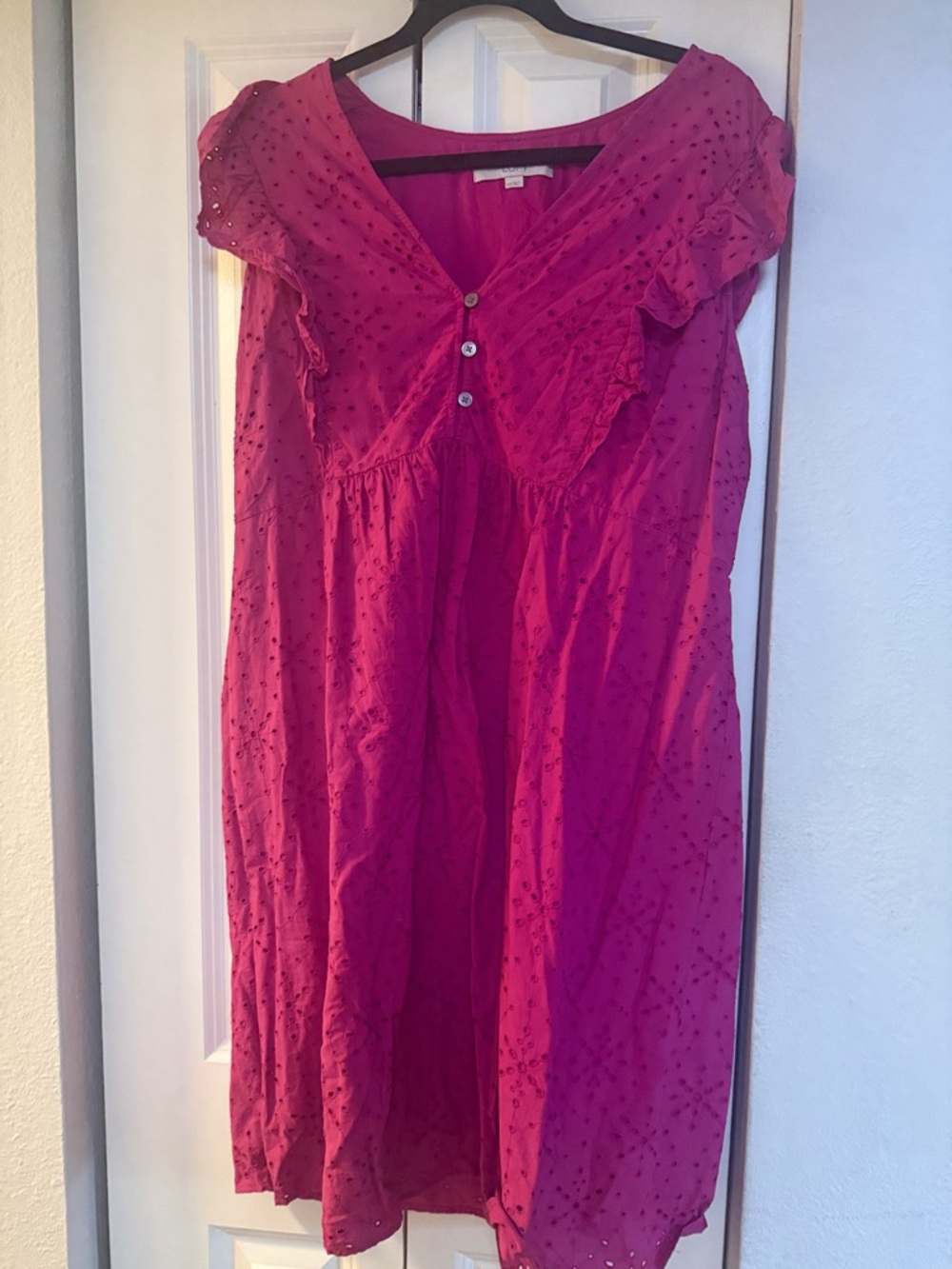 LOFT Hot Pink Eyelet Blouse